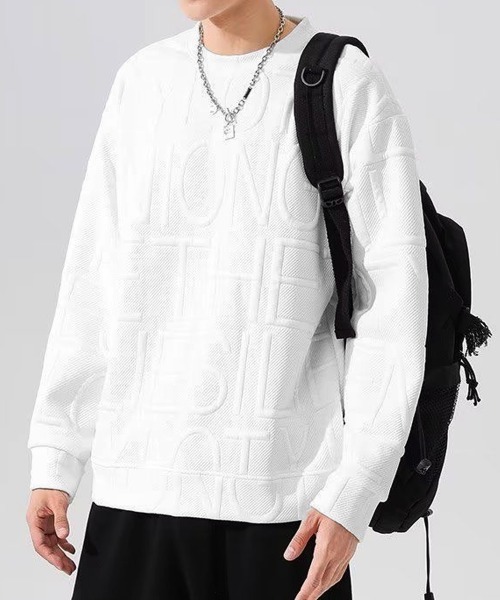 AsaAura パーカー エンボス加工ロゴtシャツ メンズ 長袖 メンズ