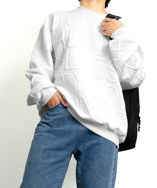 AsaAura パーカー エンボス加工ロゴtシャツ メンズ 長袖 メンズ