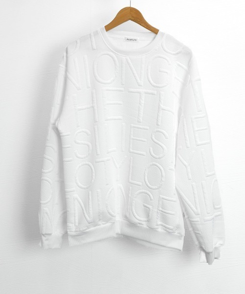 AsaAura パーカー エンボス加工ロゴtシャツ メンズ 長袖 メンズ