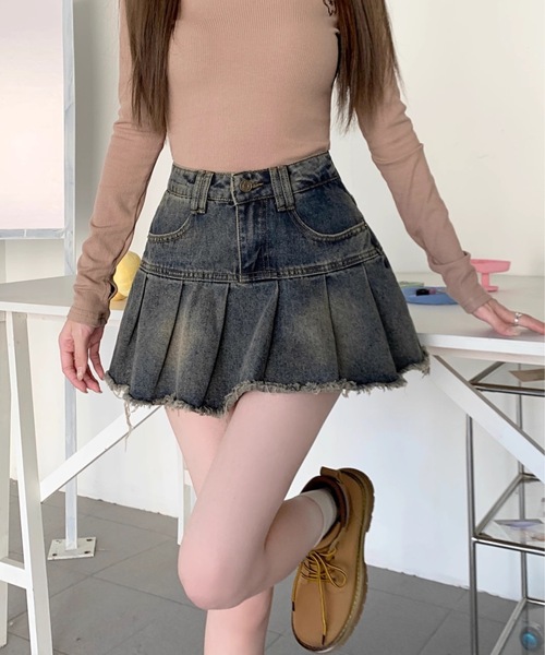 うーたん DIESEL フレアデニムミニスカート 24 インチ インパン付 Sibra デニムスカート インパン付き・ビッグベルトミニスカート