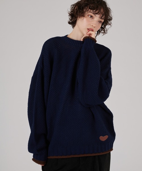 ONCILY セーター ニット BI-COLOR ROLL DESIGN KNIT / バイカラー  