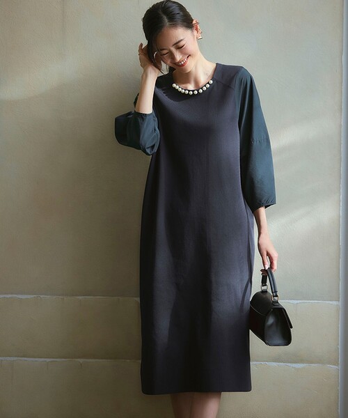 自由区（ジユウク） ワンピース パールディティールニット ワンピース