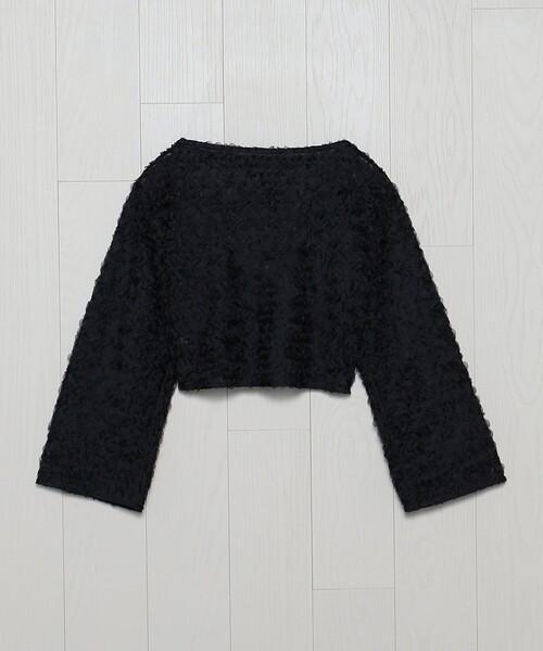 シャツ/ブラウス(長袖/七分) BEAUTY&amp;YOUTH UNITED ARROWS - LEINWANDE Fringe Sleeve High-neck Top Long Sleeve Shirts for Women Boat Neck Drawstring Side Split