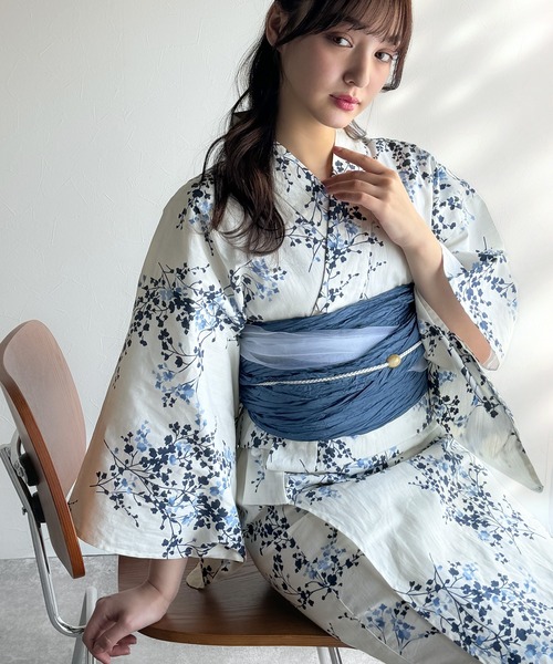 classicalelf 浴衣 2点セット 浴衣2点セット。クラシカルモダンな滝流れ浴衣（滝流れ浴衣・帯
