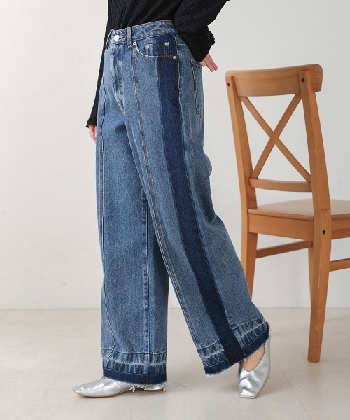 Bou Jeloud パンツ ラインデニムパンツ レディース : ZOZOTOWN