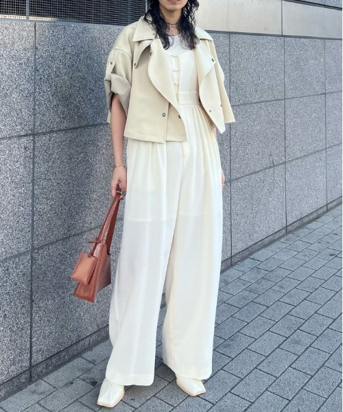 サロペット オーバーオール LAME TWEED BUSTIER ROMPERS レディース