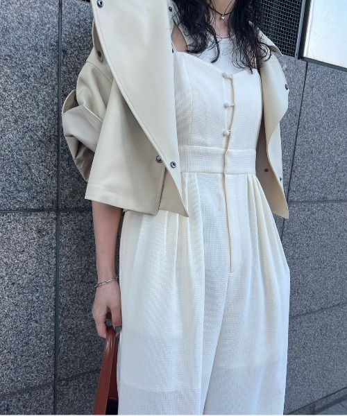 Ameri（アメリ） サロペット オーバーオール LAME TWEED BUSTIER