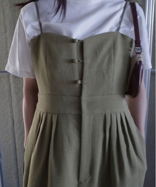 Ameri（アメリ） サロペット オーバーオール LAME TWEED BUSTIER