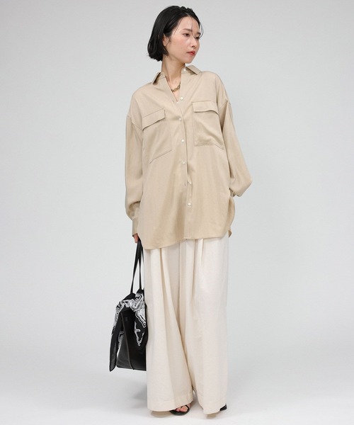 「BABYLONE」 長袖シャツ フリー ネイビー レディース BABYLONE ブラウス シャツ リネンシャツ レディース : ZOZOTOWN