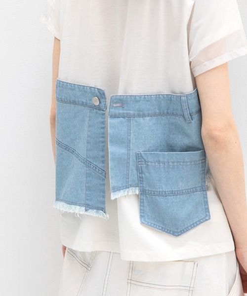 AULA AILA tシャツ デニムレイヤードTシャツ レディース