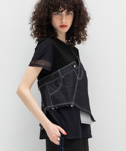 DENIM LAYERED T-SHIRT — aulaaila