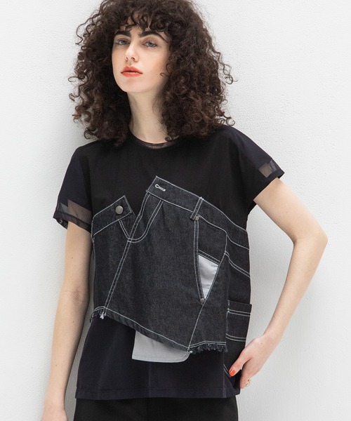 DENIM LAYERED T-SHIRT — aulaaila
