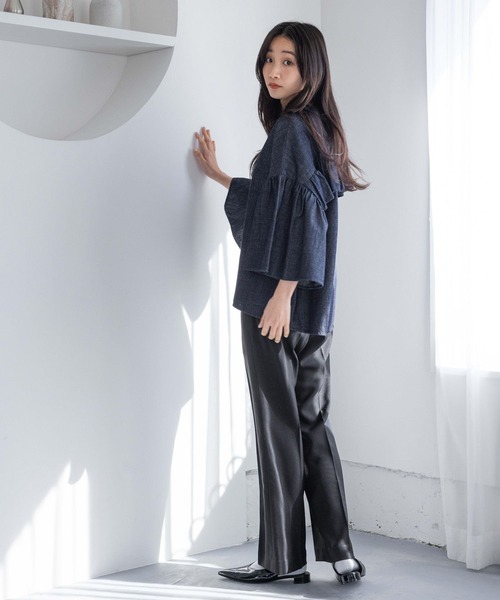 LOWRYS FARM（ローリーズファーム） ブラウス シャツ バンドフリル8分