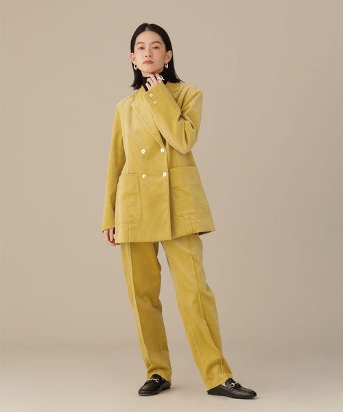 「NANO universe」 コーデュロイパンツ II イエロー レディース_画像5