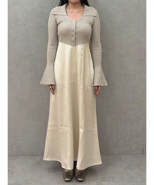 LAGUNAMOON（ラグナムーン） ワンピース カラーニットドッキングナロー