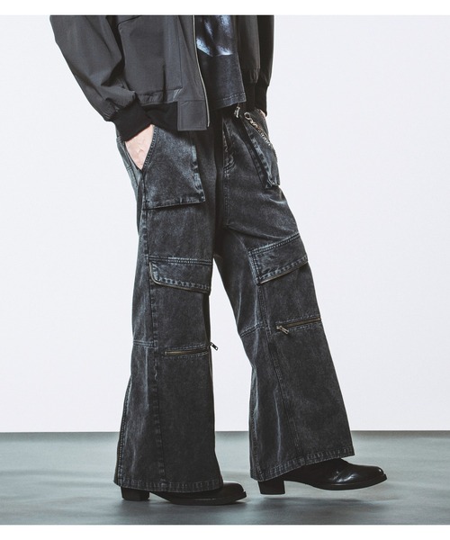 フラップ付ワイドパンツ NO ID. パンツ フラップZIPワイドパンツ メンズ : ZOZOTOWN