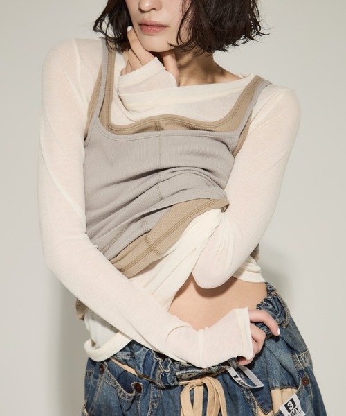 ※試着のみ【STUDIOUS/ステュディオス】ビスチェコンビジャージートップス STUDIOUS tシャツ 「STUDIOUS/ステュディオス」3 Layered Jersey
