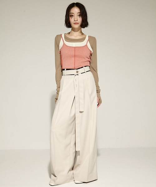 tシャツ 「STUDIOUS/ステュディオス」3 Layered Jersey Top/レイヤードジャージートップス レディース STUDIOUS tシャツ 「STUDIOUS/ステュディオス」3 Layered Jersey