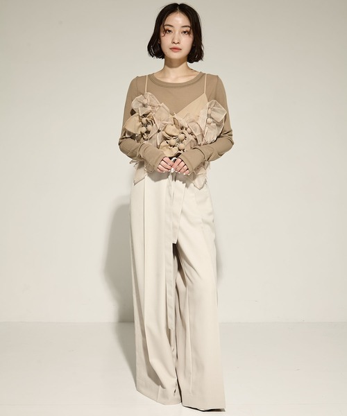 tシャツ 「STUDIOUS/ステュディオス」3 Layered Jersey Top/レイヤードジャージートップス レディース STUDIOUS tシャツ 「STUDIOUS/ステュディオス」3 Layered Jersey