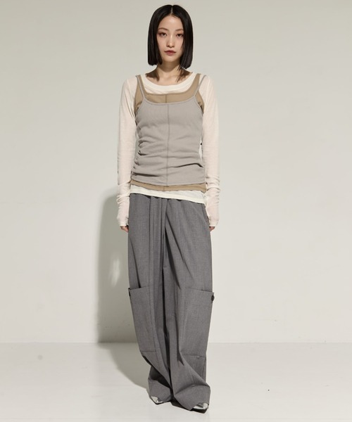 tシャツ 「STUDIOUS/ステュディオス」3 Layered Jersey Top/レイヤードジャージートップス レディース STUDIOUS tシャツ 「STUDIOUS/ステュディオス」3 Layered Jersey