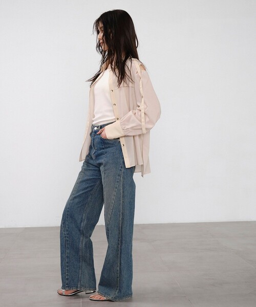 UNITED TOKYOシアートップス UNITED TOKYO ブラウス シャツ ショルダーカットシアーシャツ
