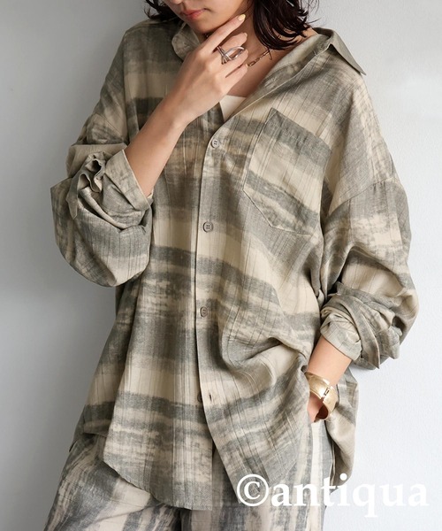 ブラウス シャツ ニュアンス柄シャツ レディース メンズ