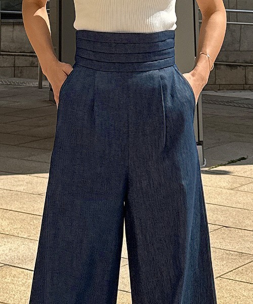 パンツ エアリーデニムカマーベルトパンツ レディース : ZOZOTOWN