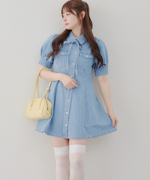 continuer de NICE CLAUP ワンピース デニムミニワンピ