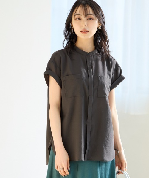 SMILELAND ブラウス シャツ 「大きいサイズ」「美極シャツ」Wポケット