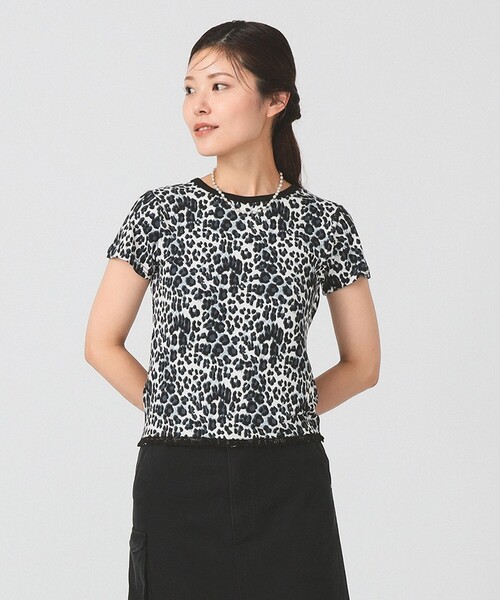 tシャツ レオパード プリント レース ヘム Tシャツ レディース Ray BEAMS tシャツ レオパード プリント レース ヘム Tシャツ