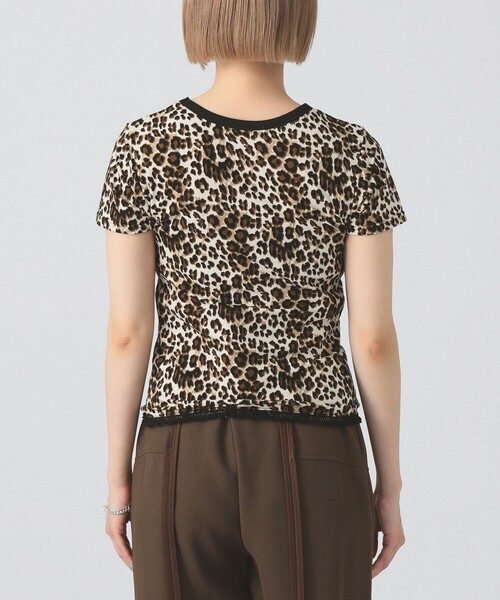 tシャツ レオパード プリント レース ヘム Tシャツ レディース Ray BEAMS tシャツ レオパード プリント レース ヘム Tシャツ