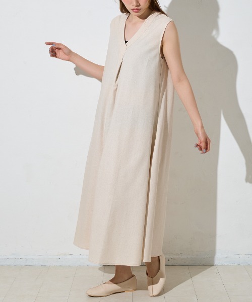 セザンヌ SEZANE リネン混 ノースリーブ ワンピース チュニック セザンヌ SEZANE リネン混 ノースリーブ ワンピース チュニック