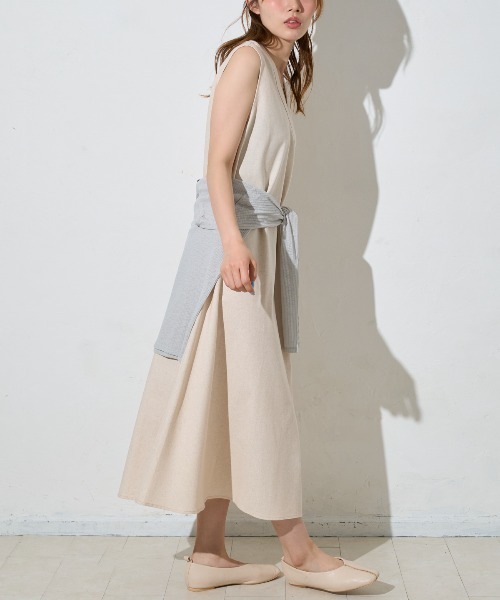 セザンヌ SEZANE リネン混 ノースリーブ ワンピース チュニック