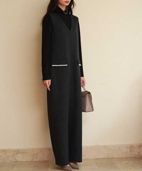 「SAISON DE PAPILLON」 オールインワン S ブラック レディース_画像3