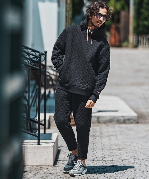 SCANDAL Kftd フーディー（黒Lサイズ パーカー ルームシューズ 2点 felkod（フィルコッド） パーカー mpa3832- Quilted Spindle Parka
