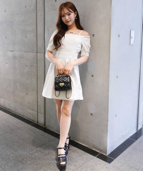 LIP SERVICE（リップサービス） ワンピース サイドカットデニムフレア