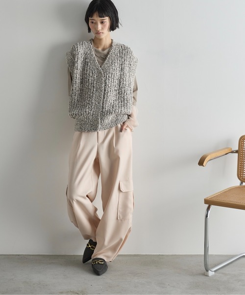 パンツ yon THE Yon スラックス パンツ グリッターフリンジサイドライン