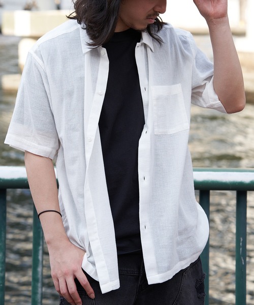 VENCE EXCHANGE シャツ 半袖 シャンブレー半袖シャツ メンズ