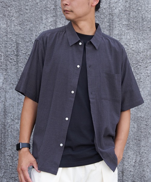 VENCE EXCHANGE シャツ 半袖 シャンブレー半袖シャツ メンズ
