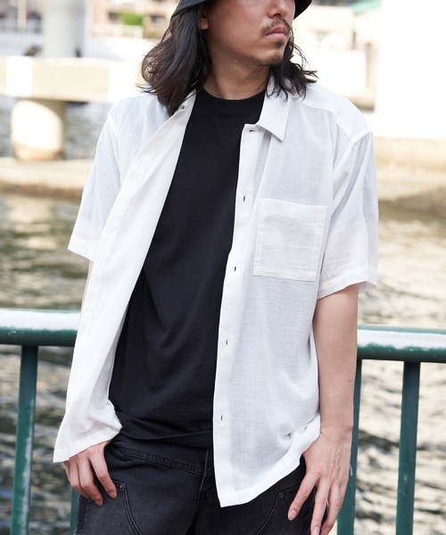 VENCE EXCHANGE シャツ 半袖 シャンブレー半袖シャツ メンズ