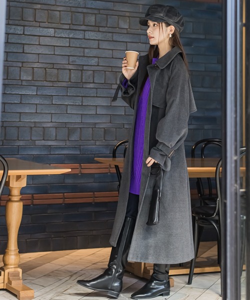 「VICKY」 ステンカラーコート M ベージュ レディース_画像6