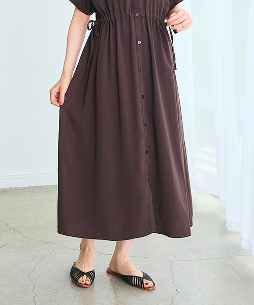 Rosemadame（ローズマダム） ワンピース 麻調合繊スキッパ― ドロスト