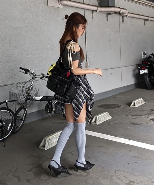 ワンショルダーリボントップス ACLENT tシャツ ワンショルダーリボントップス レディース