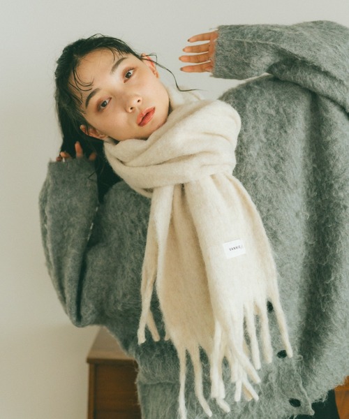 Dog Hot　ウール混紡マフラー Dog Hot ウール混紡マフラー ミックスカラーウールリバーマフラー