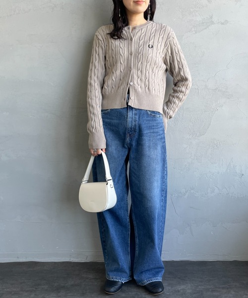 【未使用】FRED PERRY ケーブルニットロングカーディガン FRED PERRY ニット セーター 「WEB先行予約」「FRED PERRY