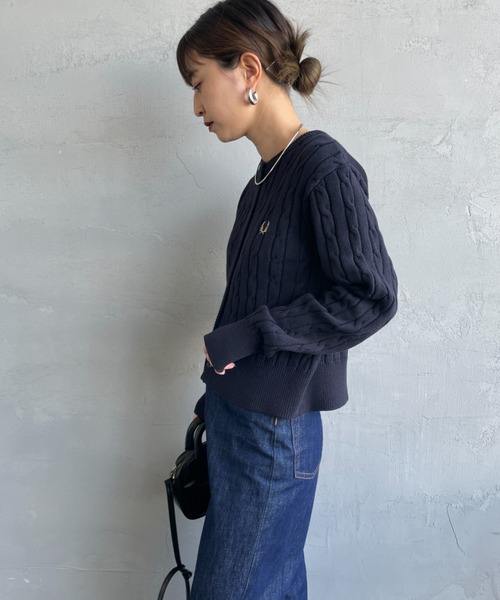 【未使用】FRED PERRY ケーブルニットロングカーディガン FRED PERRY ニット セーター 「WEB先行予約」「FRED PERRY