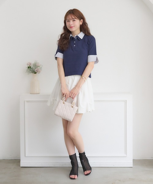 美品 ERL ストライプスリーブ ポロシャツ M 美品 ERL ストライプスリーブ ポロシャツ M02