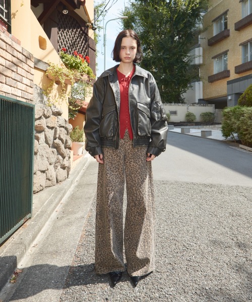 SLY ジーンズ デニム デニムパンツ LEOPARD WIDE LEG PT-D