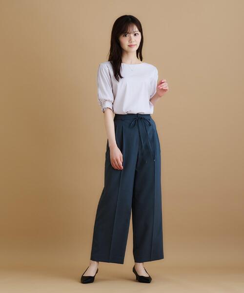 index（インデックス） パンツ ストレッチ2タックワイドパンツ「洗濯機