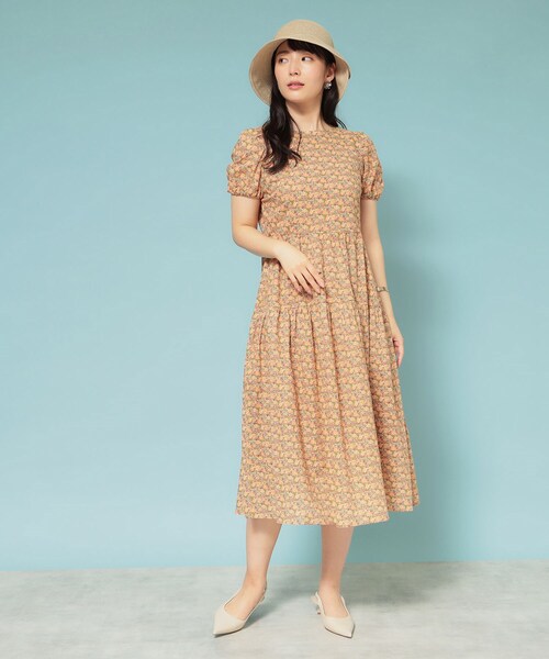 ささ　スーナウーナ　ワンピース　新品 SS～Lサイズ展開／＆yours project】パネルフラワーワンピース（ミドル